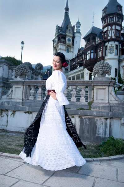Angela Gheorghiu photoshoot National Costume Maria Dragomiroiu`s collection at Peles Castle Photo Cosmin Gogu